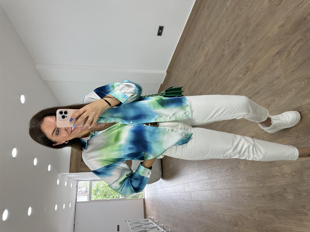 Batik Desenli Oversize Gömlek