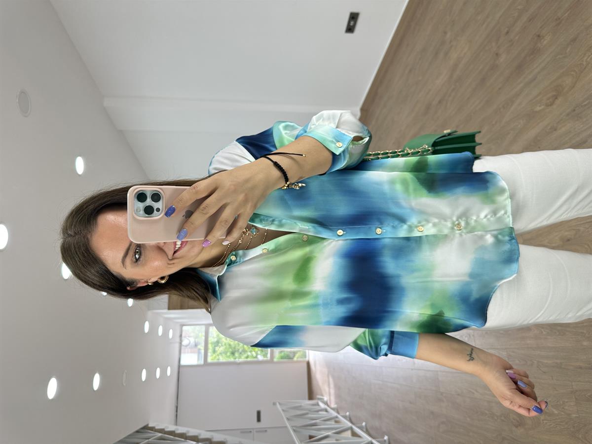 Batik Desenli Oversize Gömlek