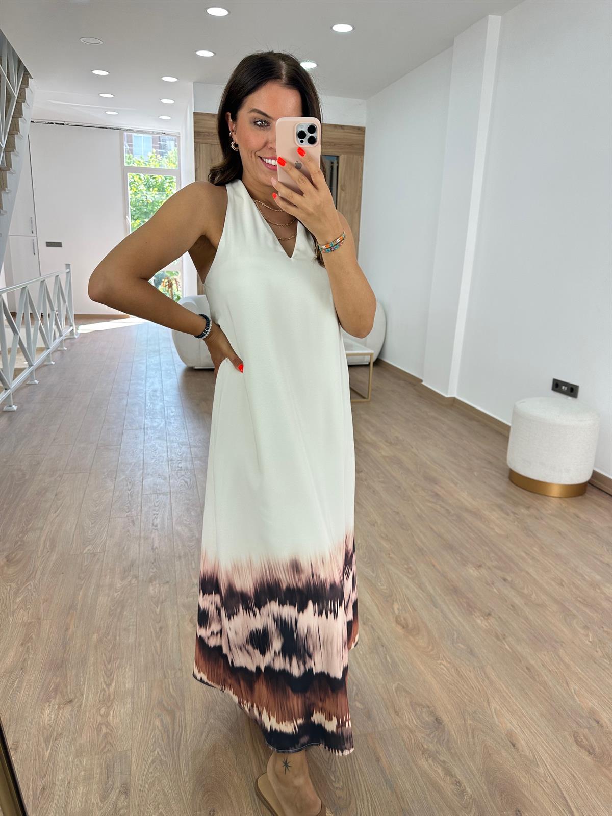 Batik Kenarlı Halter Elbise