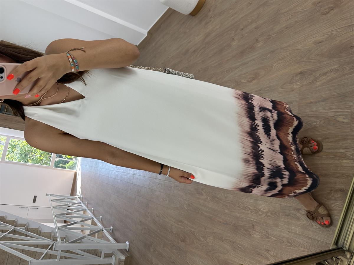 Batik Kenarlı Halter Elbise