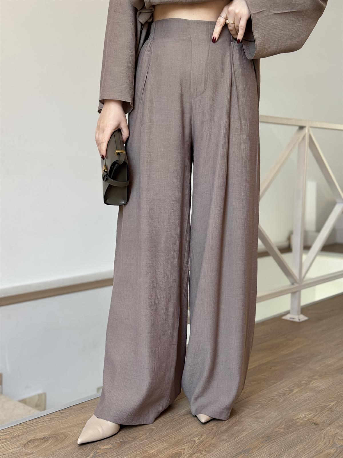 Beli Bağlamalı Tiril Takım - Vizon