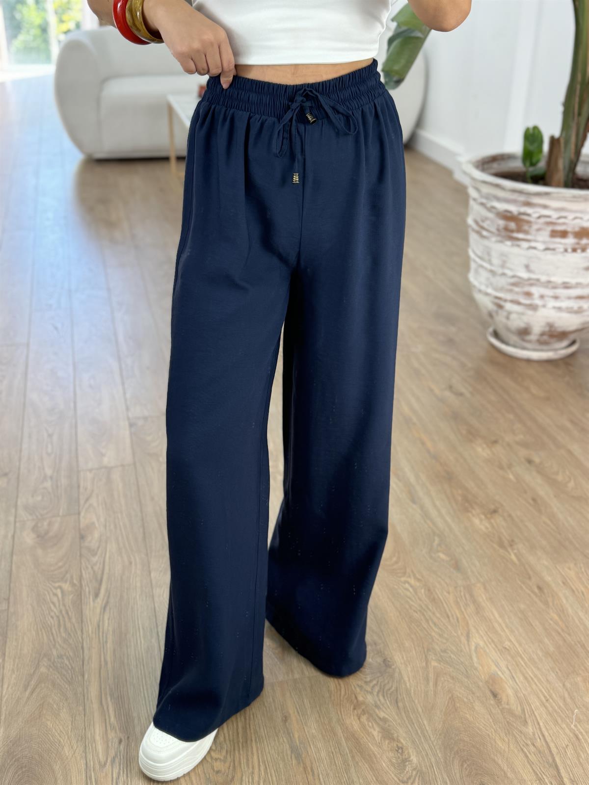 Beli Büzgülü Takım-Lacivert