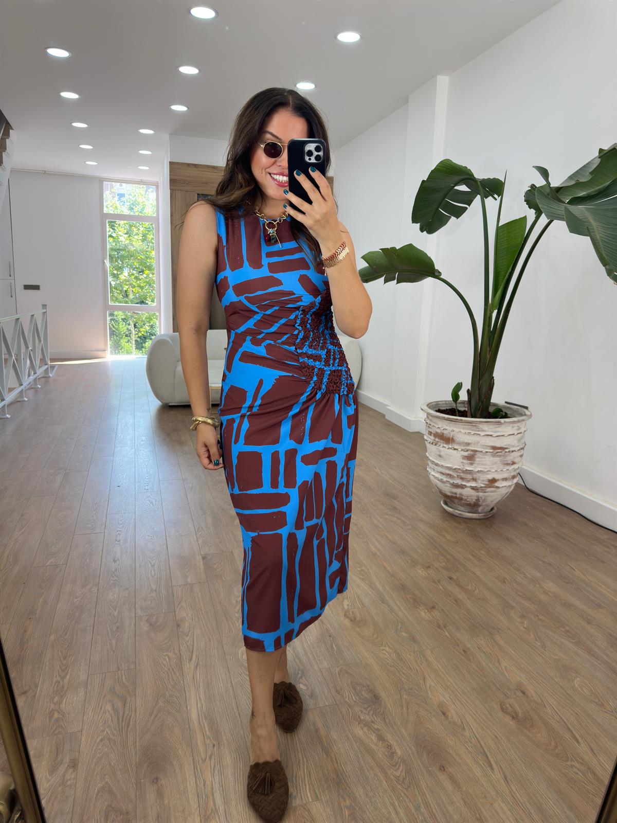 Beli Gipeli Desenli Elbise