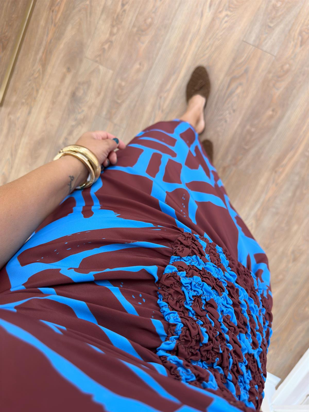 Beli Gipeli Desenli Elbise