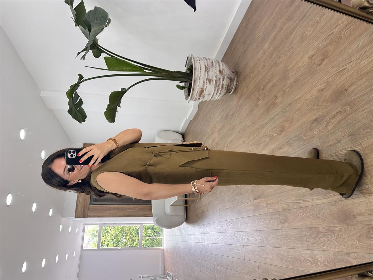 Beli İp Bağlamalı Keten Salaş Takım-Taba