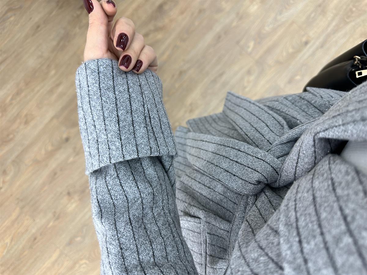 Beli Kuşaklı Takım-Gri