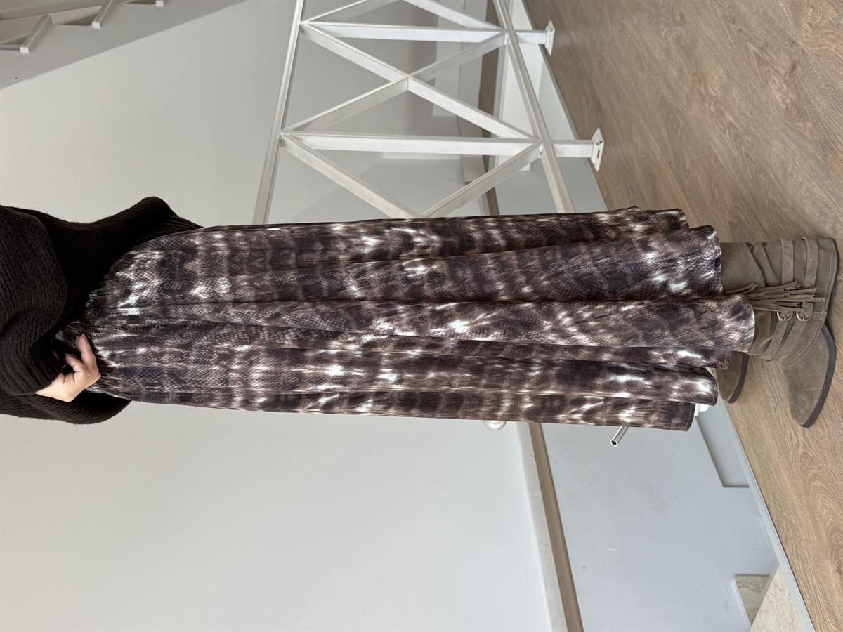 Beli Lastikli Batik Desenli Saten Etek 