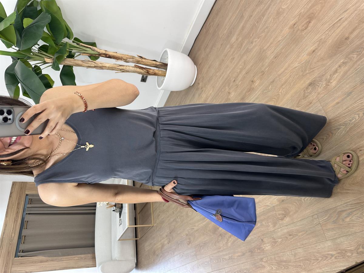 Beli Lastikli Bol Paça Modal Pantolon - Antrasit