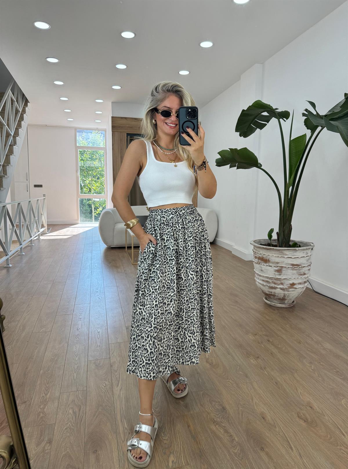 Beli Lastikli Cepli Leopar Etek