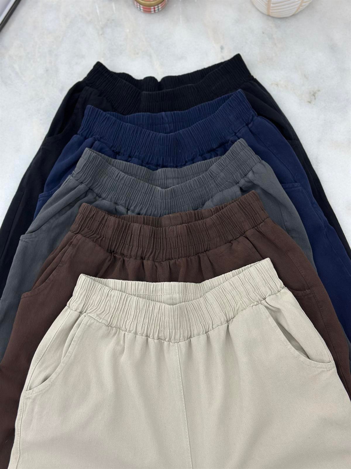 Beli Lastikli Gabardin Havuç Pantolon - Lacivert