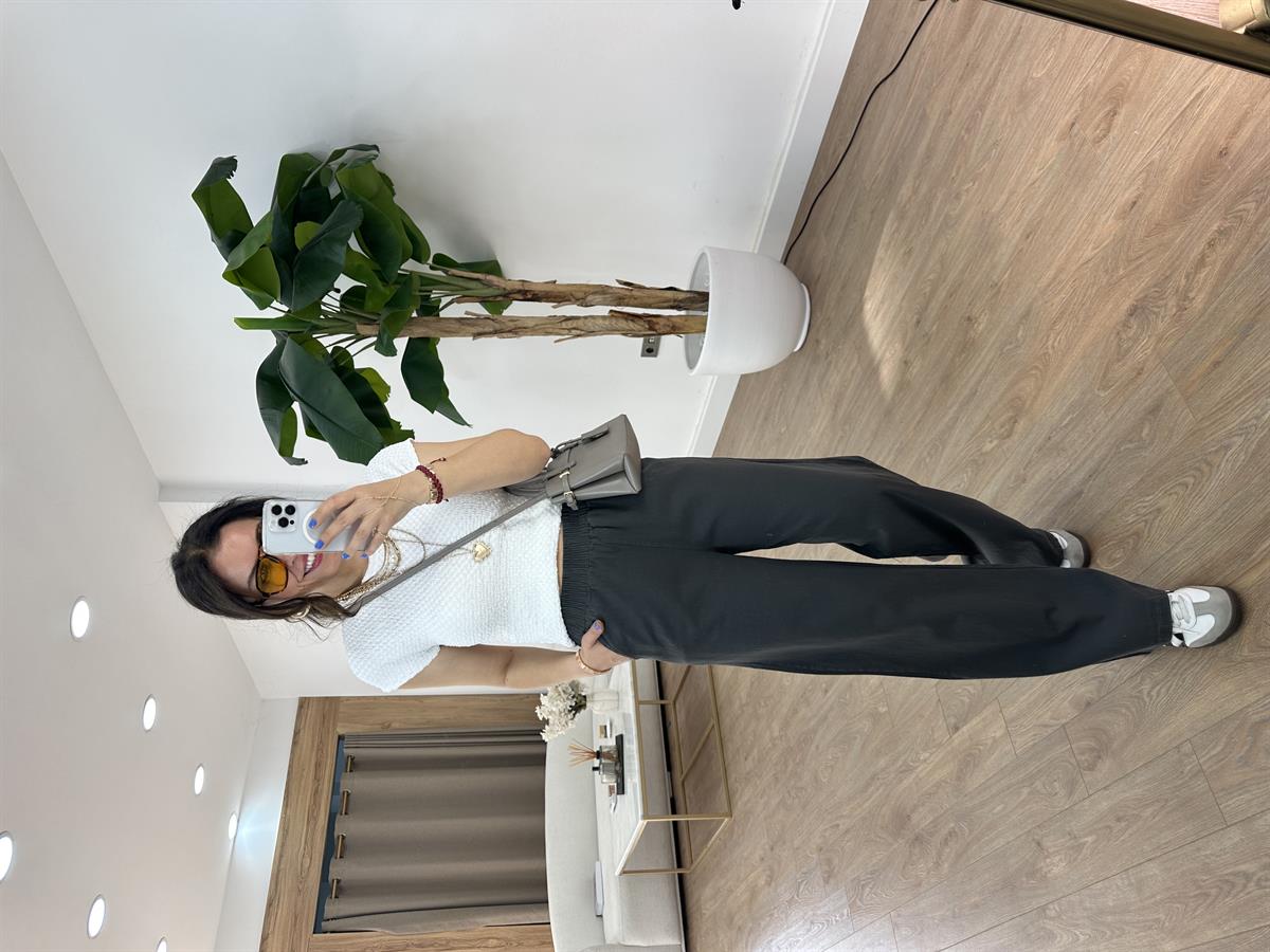 Beli Lastikli Gabardin Pantolon - Antrasit 