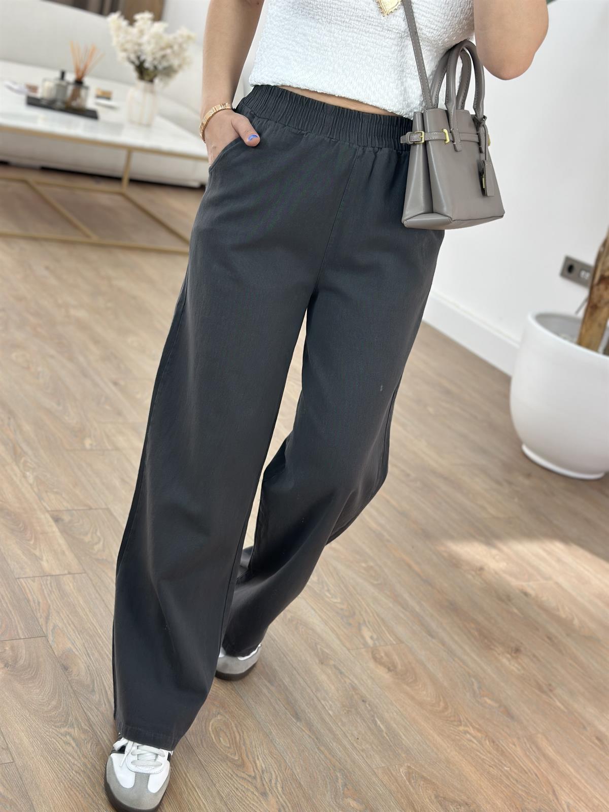 Beli Lastikli Gabardin Pantolon - Antrasit 