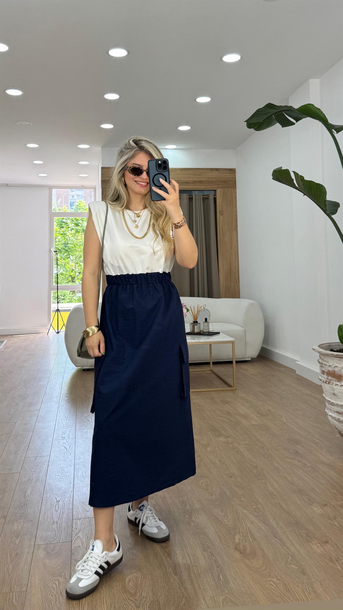 Beli Lastikli Kargo Cepli Elbise