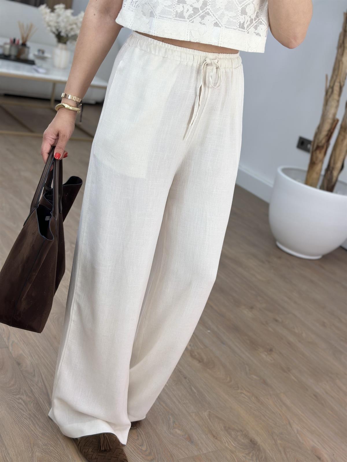 Beli Lastikli Keten Pantolon