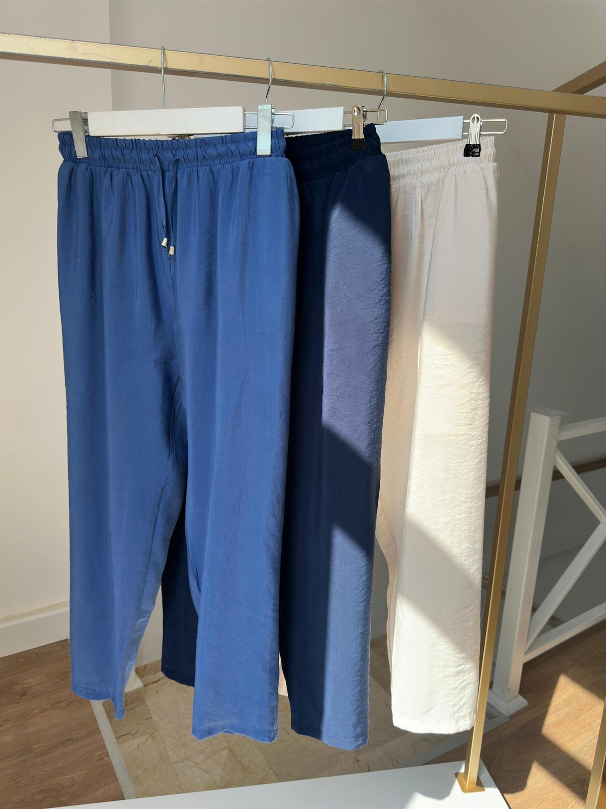 Beli Lastikli Modal Pantolon-Lacivert