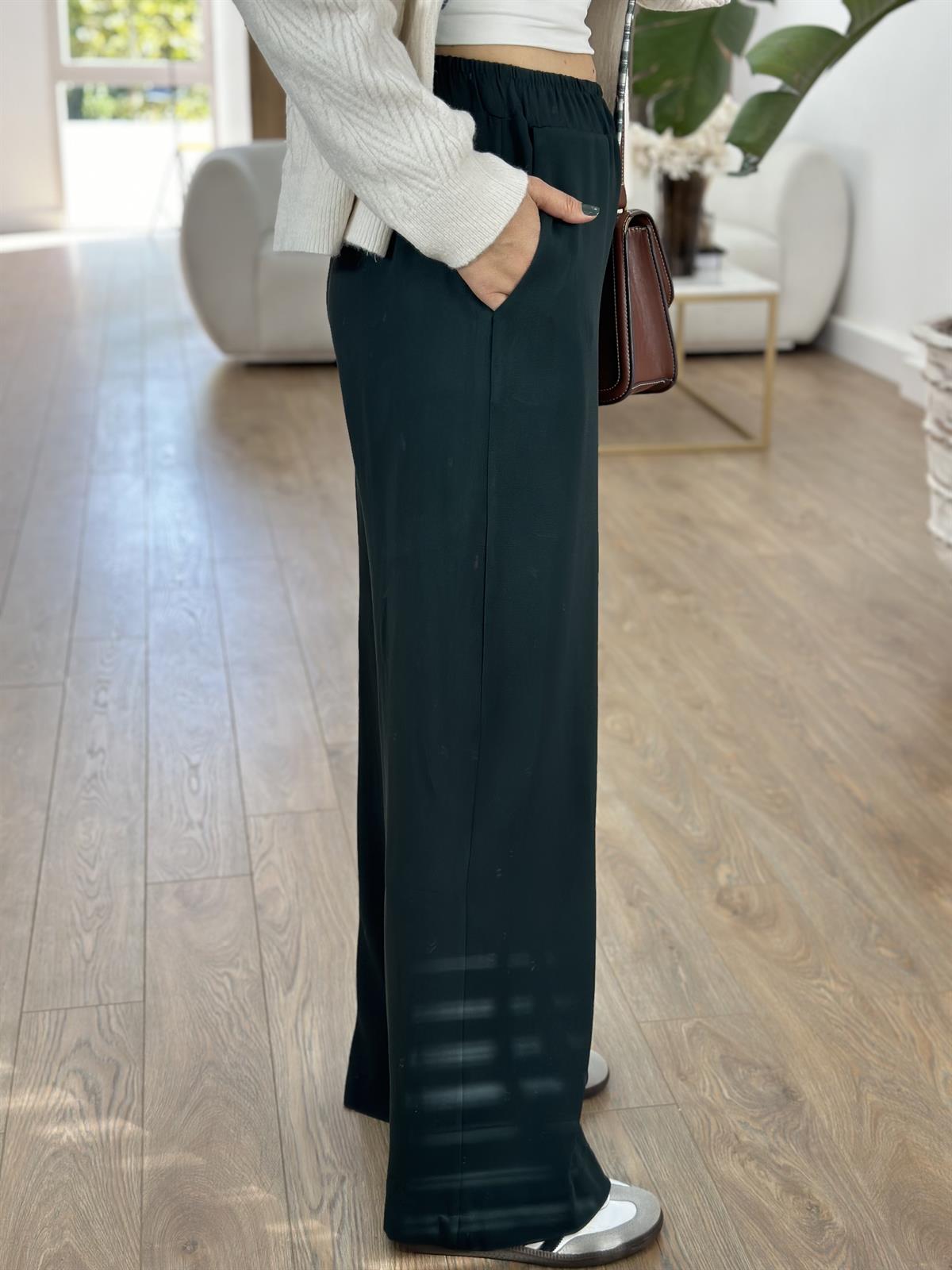 Beli Lastikli Palazzo Pantolon - Yeşil