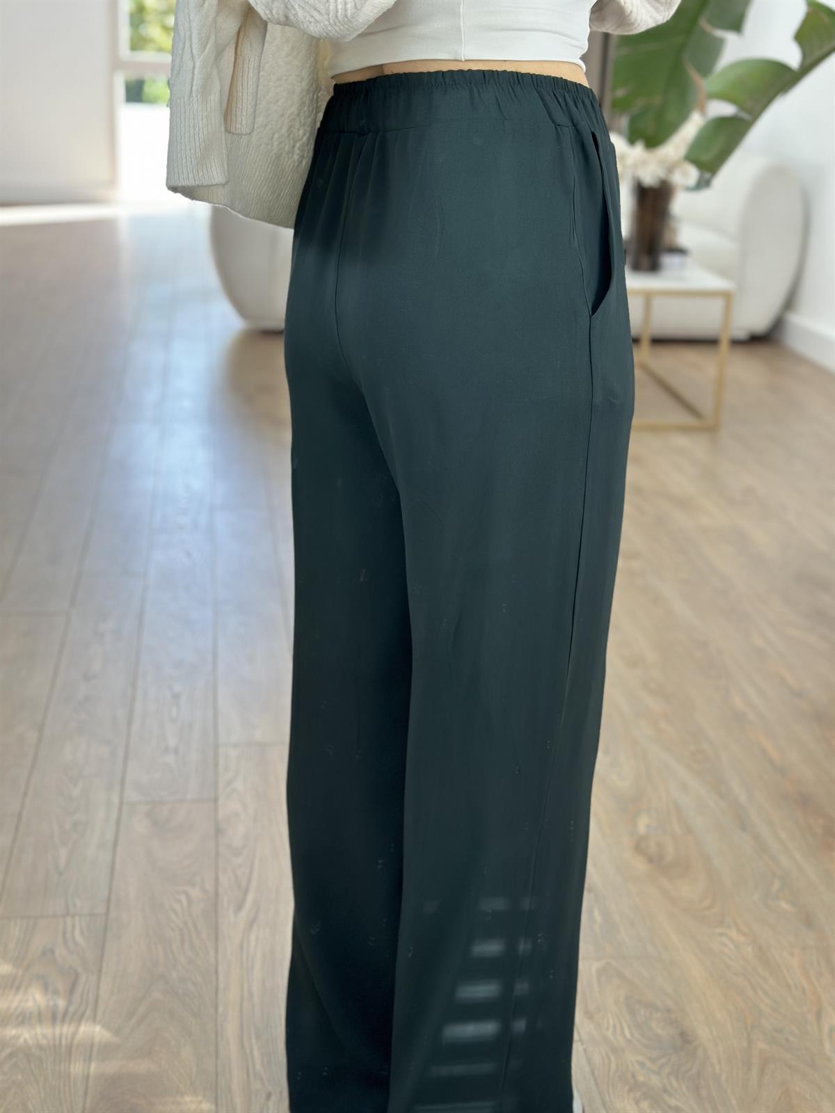 Beli Lastikli Palazzo Pantolon - Yeşil