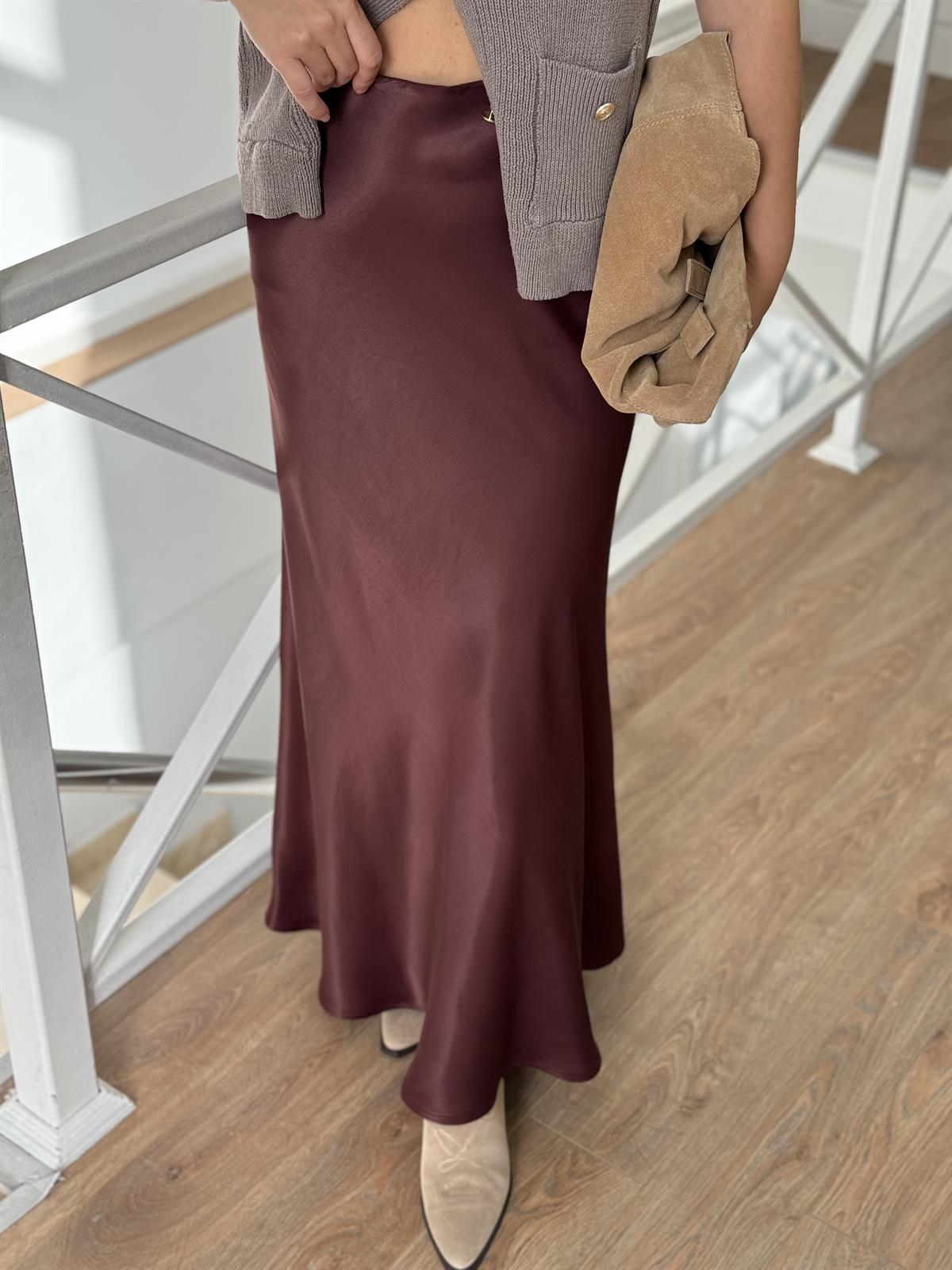 Beli Lastikli Saten Etek-Bordo