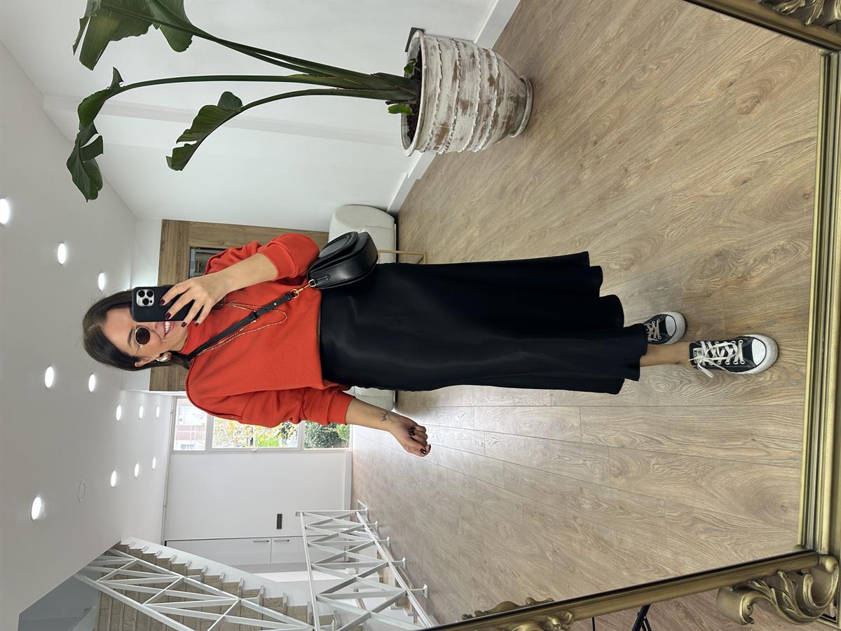 Beli Lastikli Saten Etek-Siyah