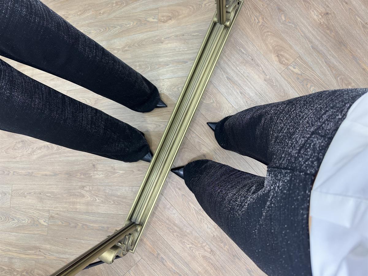 Beli Lastikli Simli Pantolon 