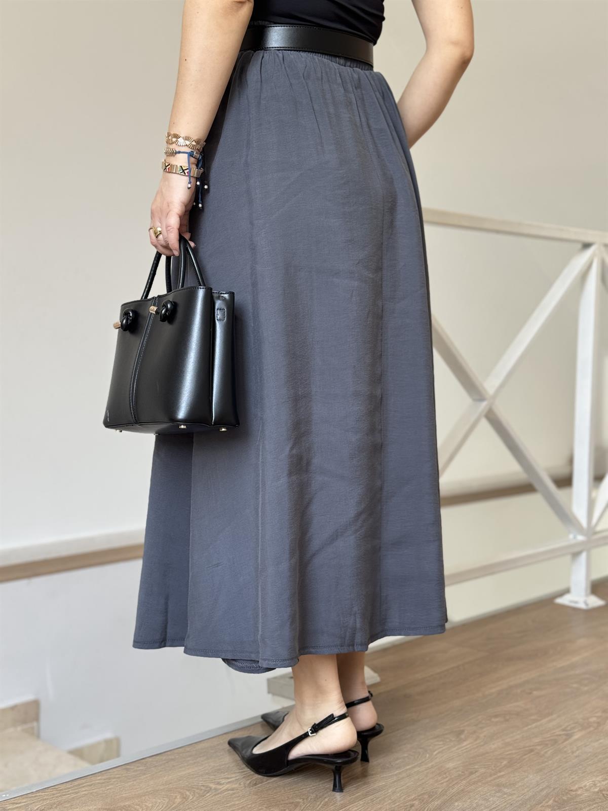 Beli Lastikli Tensel Maxi Etek - Antrasit