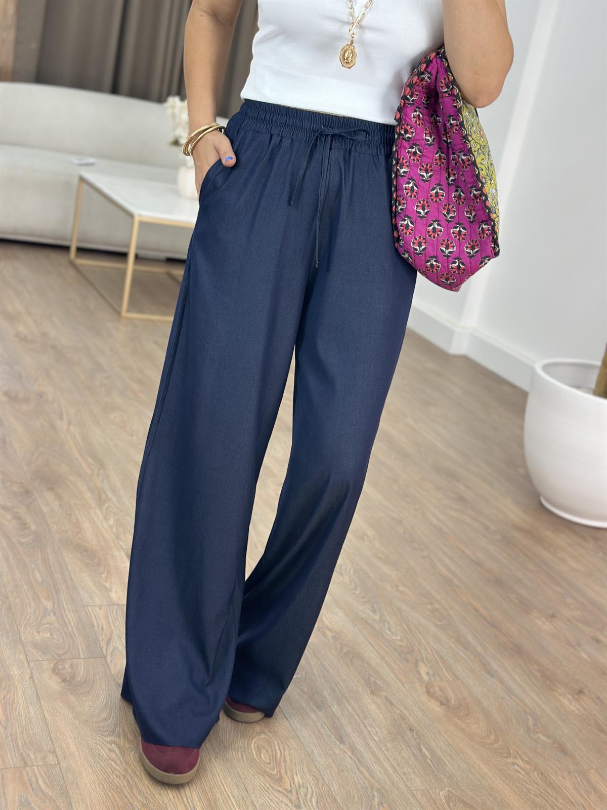 Beli Lastikli Tensel Tiril Pantolon 