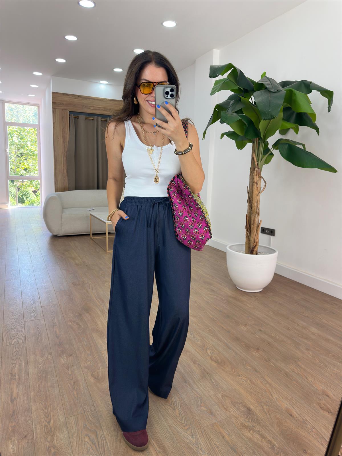 Beli Lastikli Tensel Tiril Pantolon 