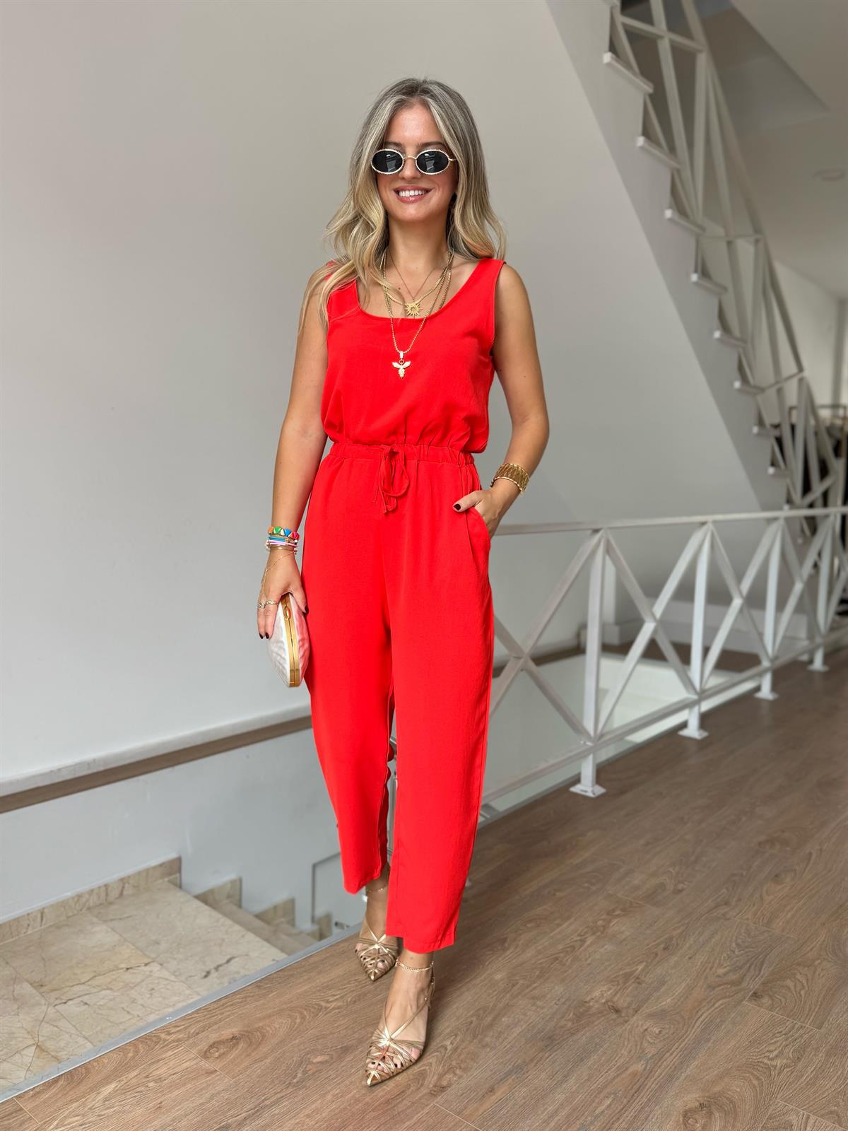 Beli Lastikli Tiril Tulum - Kırmızı