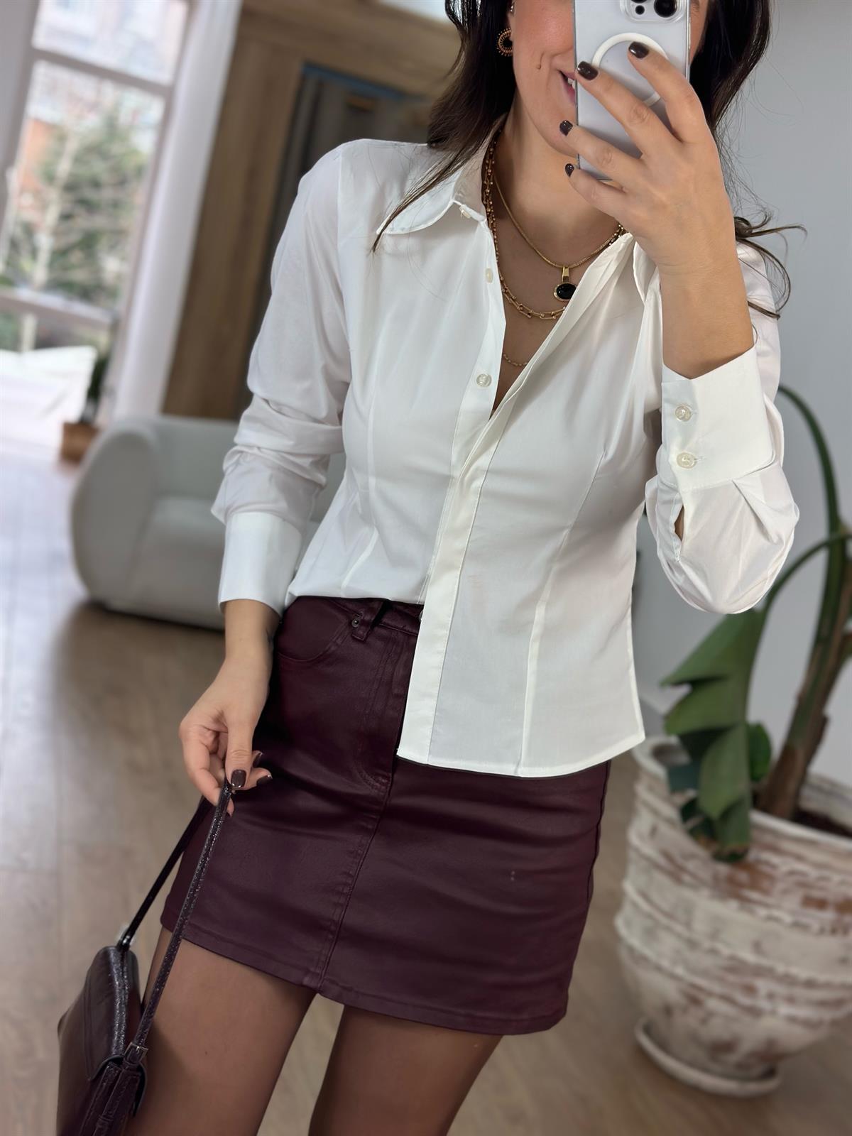 Beyaz Basic Poplin Gömlek