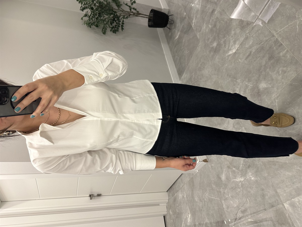 Beyaz Basic Poplin Gömlek