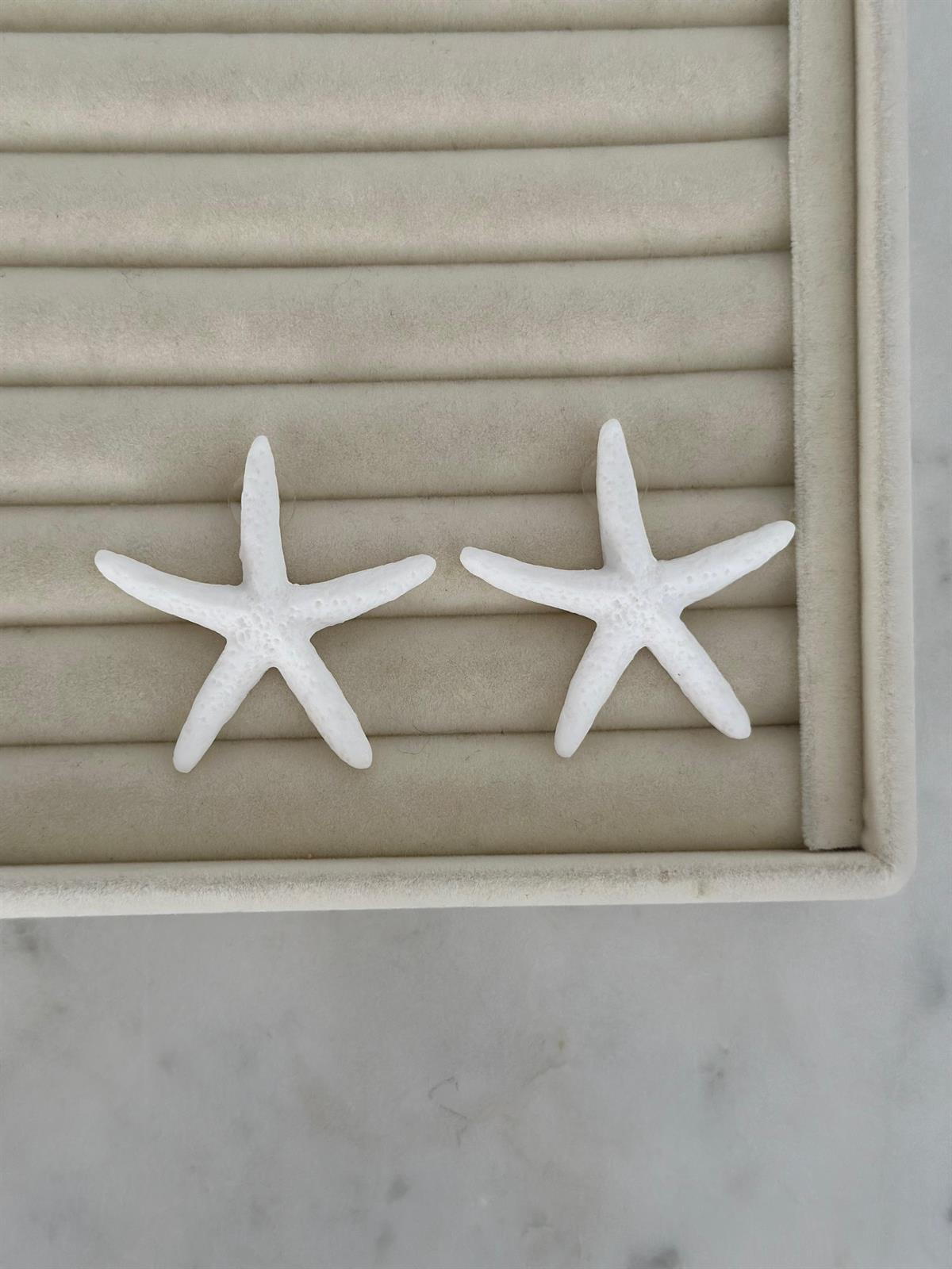 Beyaz Yıldız Tasarım Küpe