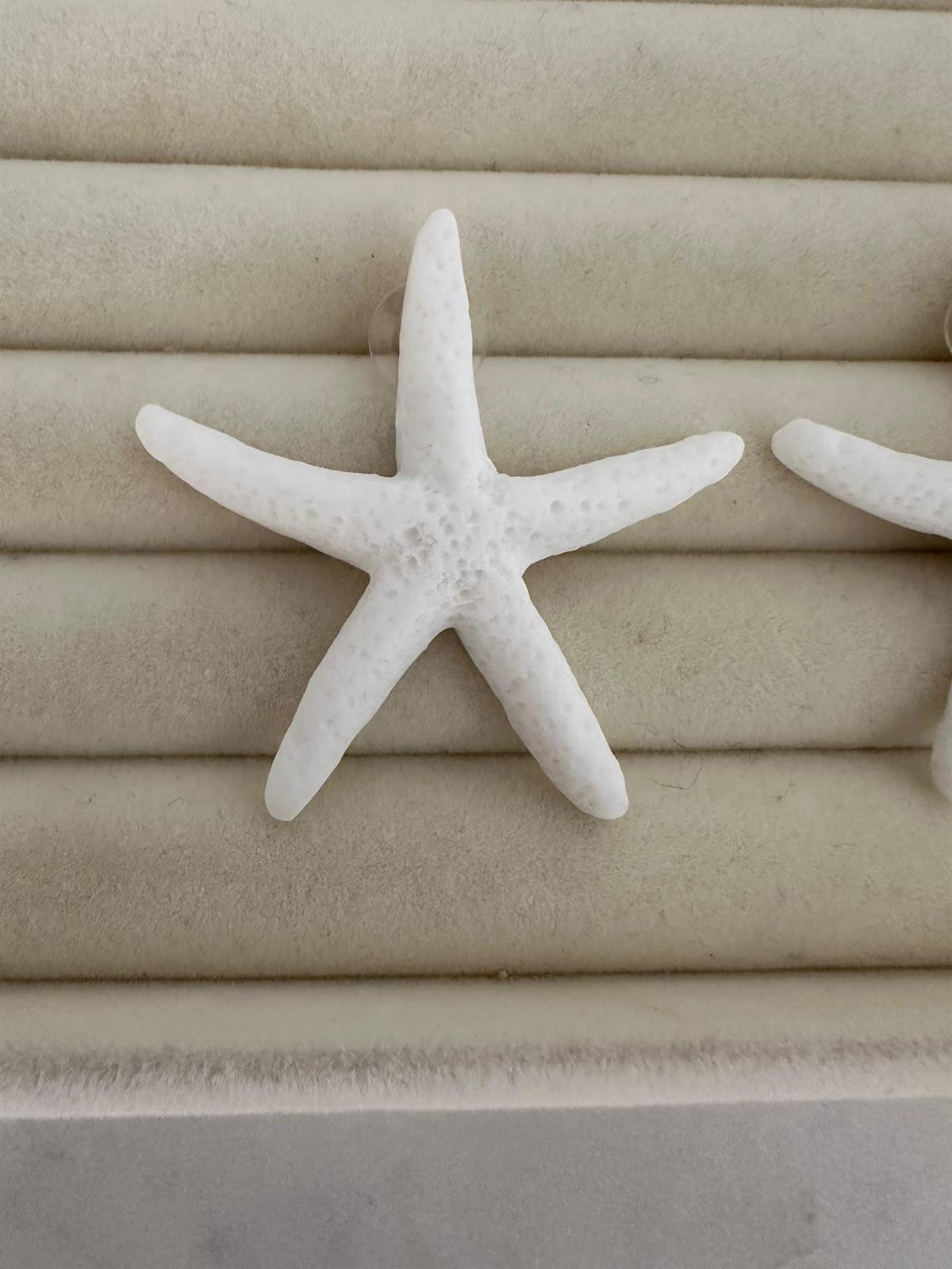 Beyaz Yıldız Tasarım Küpe