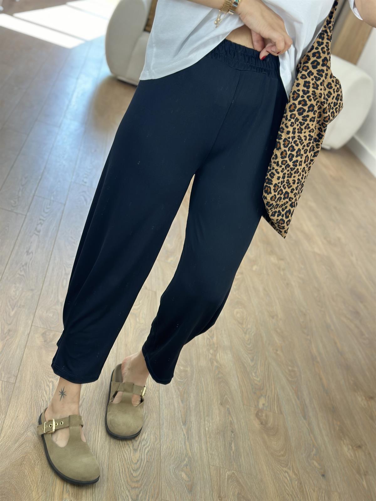 Bileği Çıtçıtlı Scuba pantolon-Lacivert