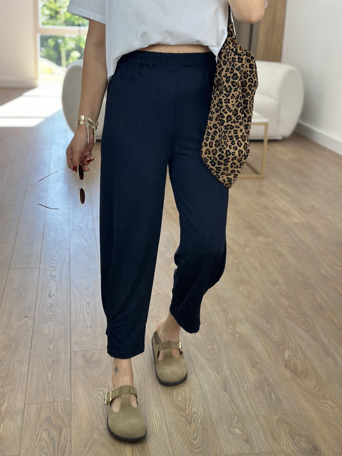 Bileği Çıtçıtlı Scuba pantolon-Lacivert