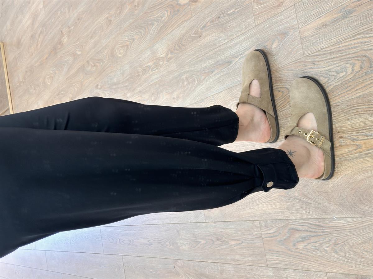 Bileği Çıtçıtlı Scuba Pantolon-Siyah