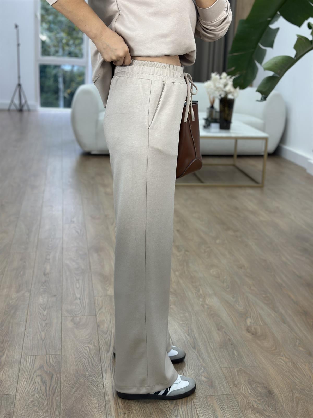 Bisiklet Yaka Basic Modal Eşofman Takım-Taş