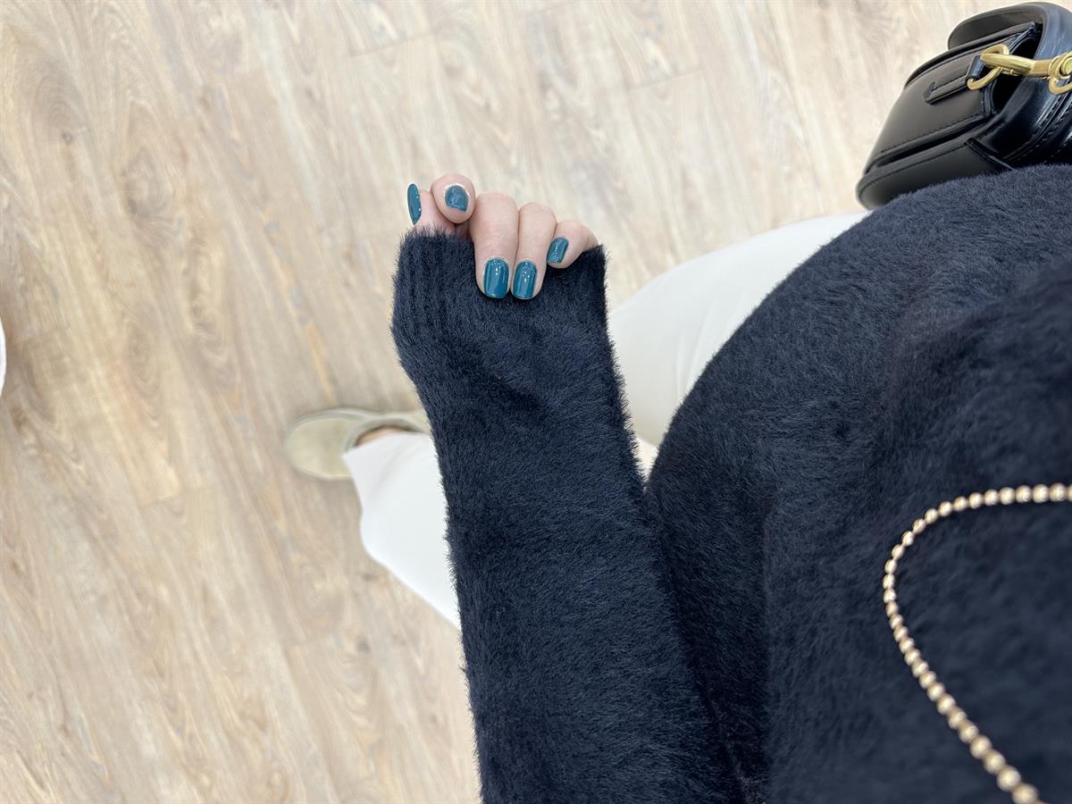 Bisiklet Yaka Basic Yumoş Kazak-Siyah