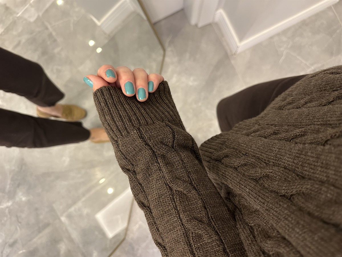 Bisiklet Yaka Örme Kazak  - Kahverengi