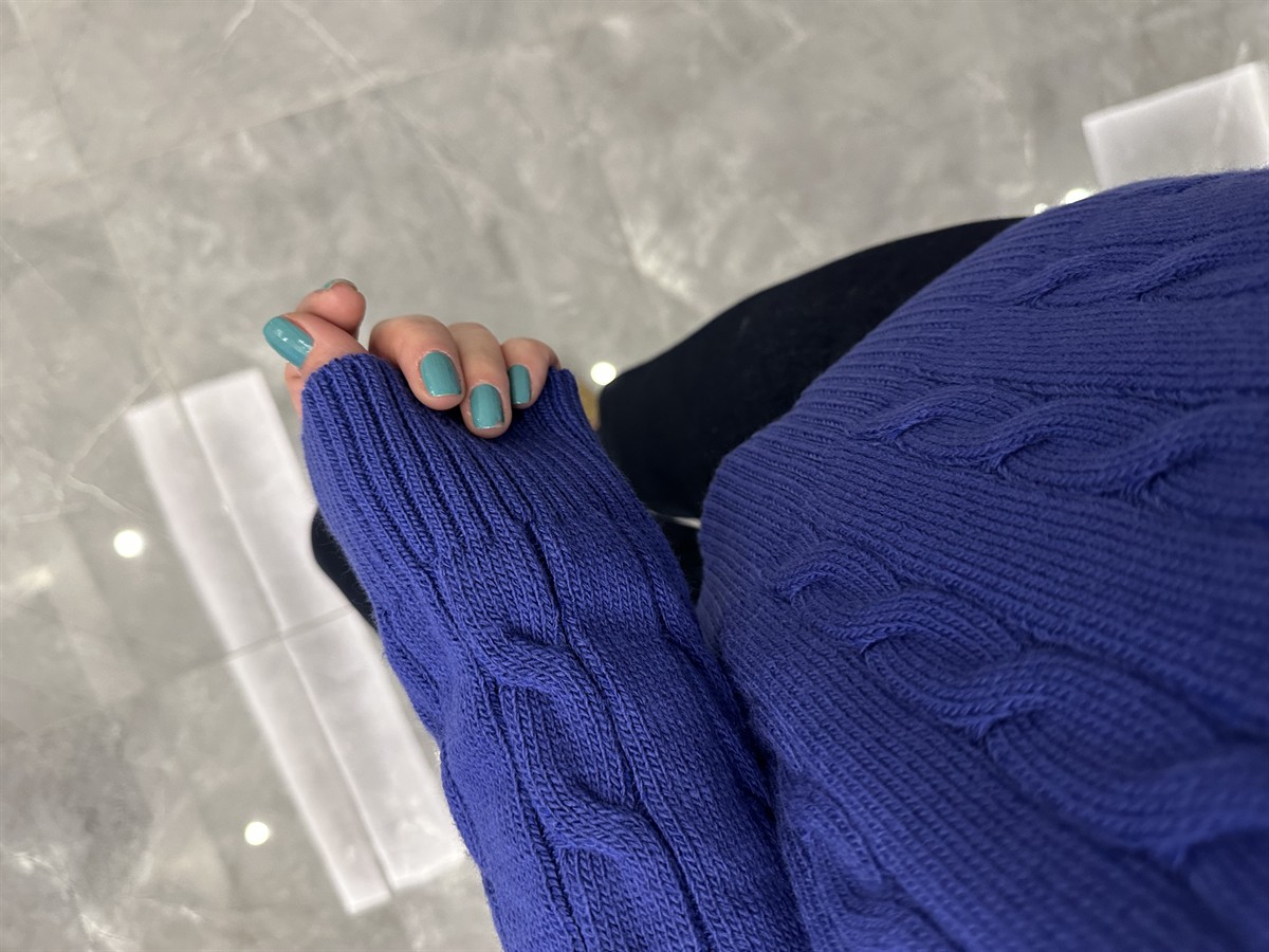 Bisiklet Yaka Örme Kazak  - Mor