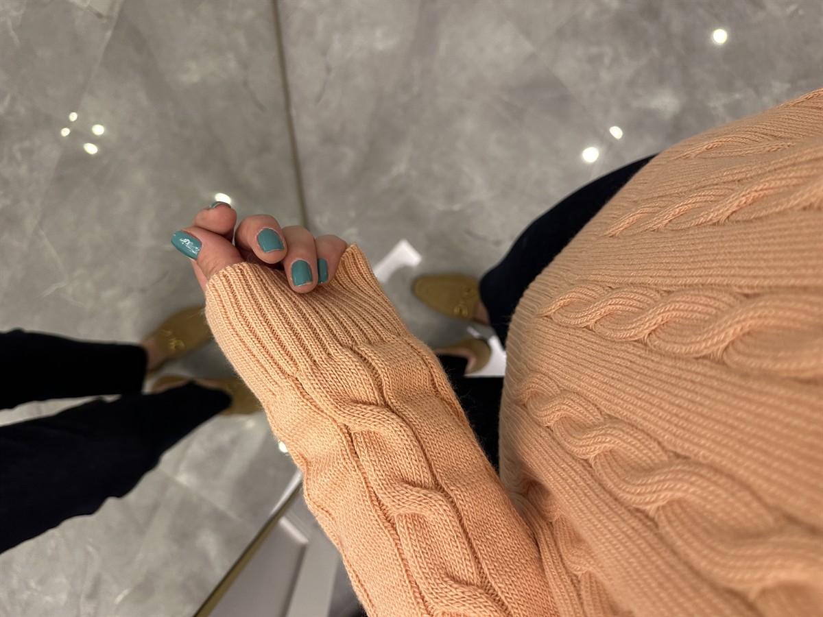 Bisiklet Yaka Örme Kazak  - Yavru Ağzı