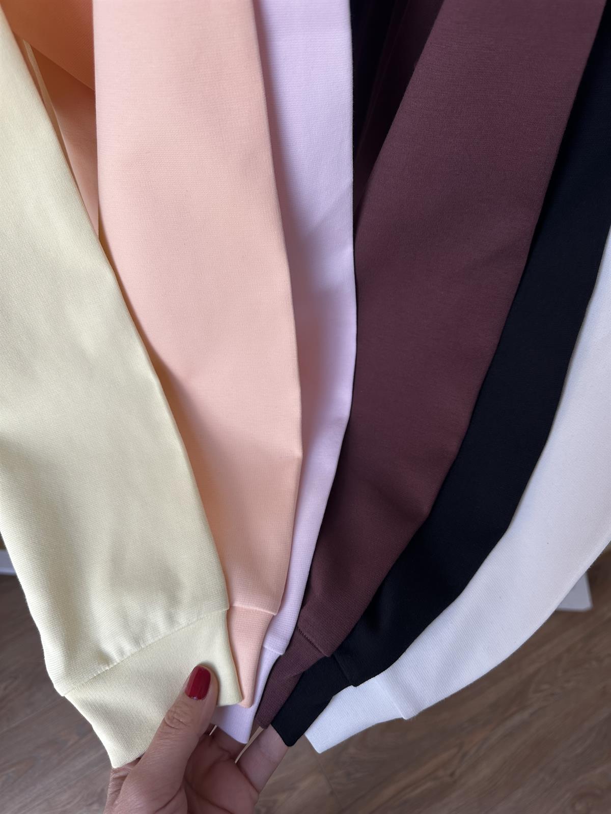 Bisiklet Yaka Pamuklu Basic Sweatshirt - Kahverengi