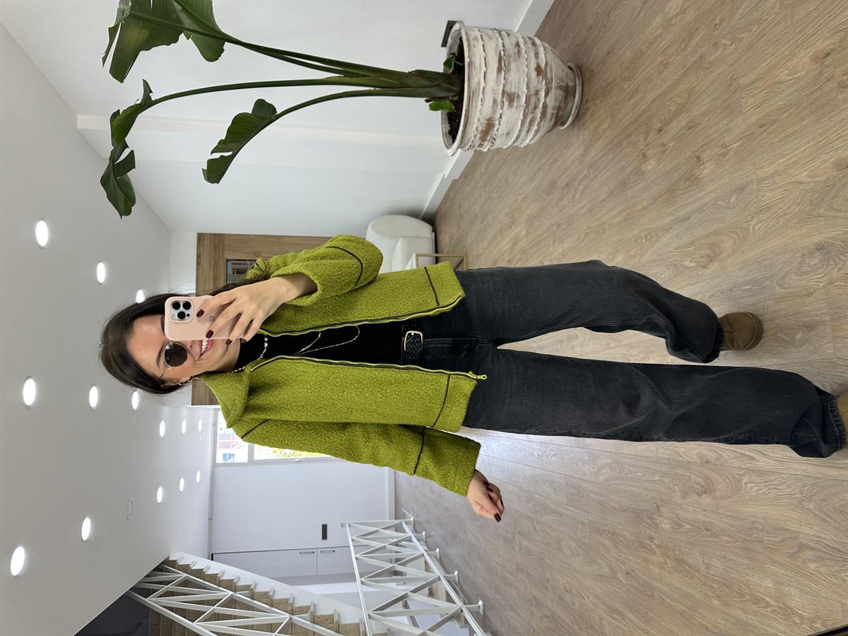 Biye Detaylı Buklet Kaban-Olive