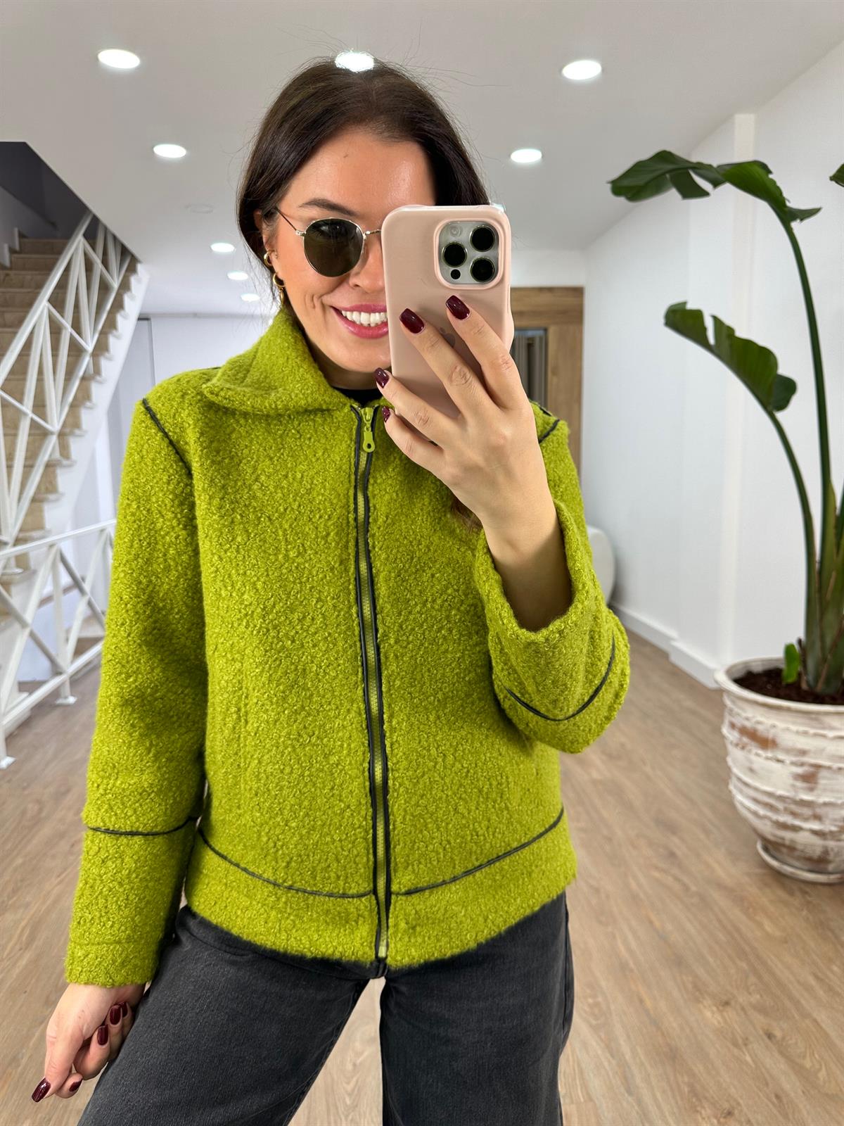 Biye Detaylı Buklet Kaban-Olive