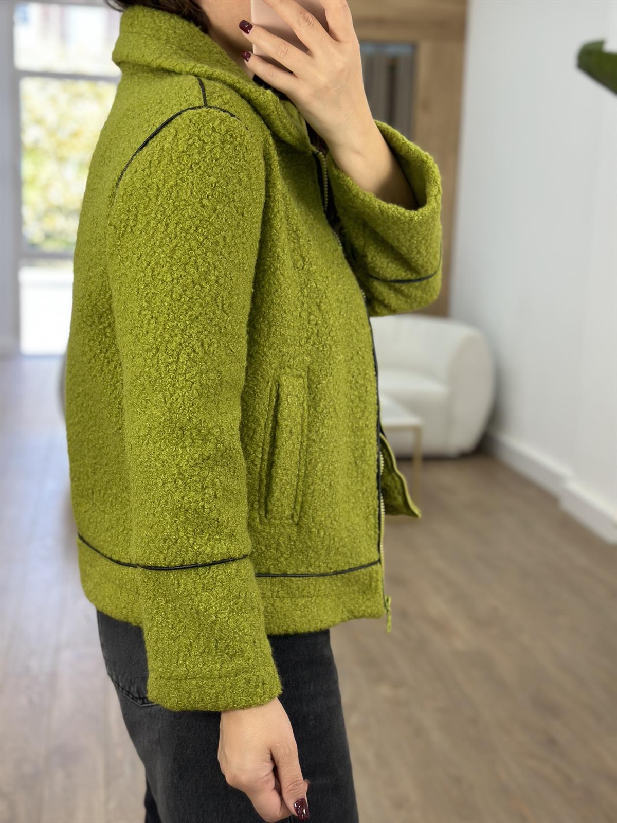 Biye Detaylı Buklet Kaban-Olive