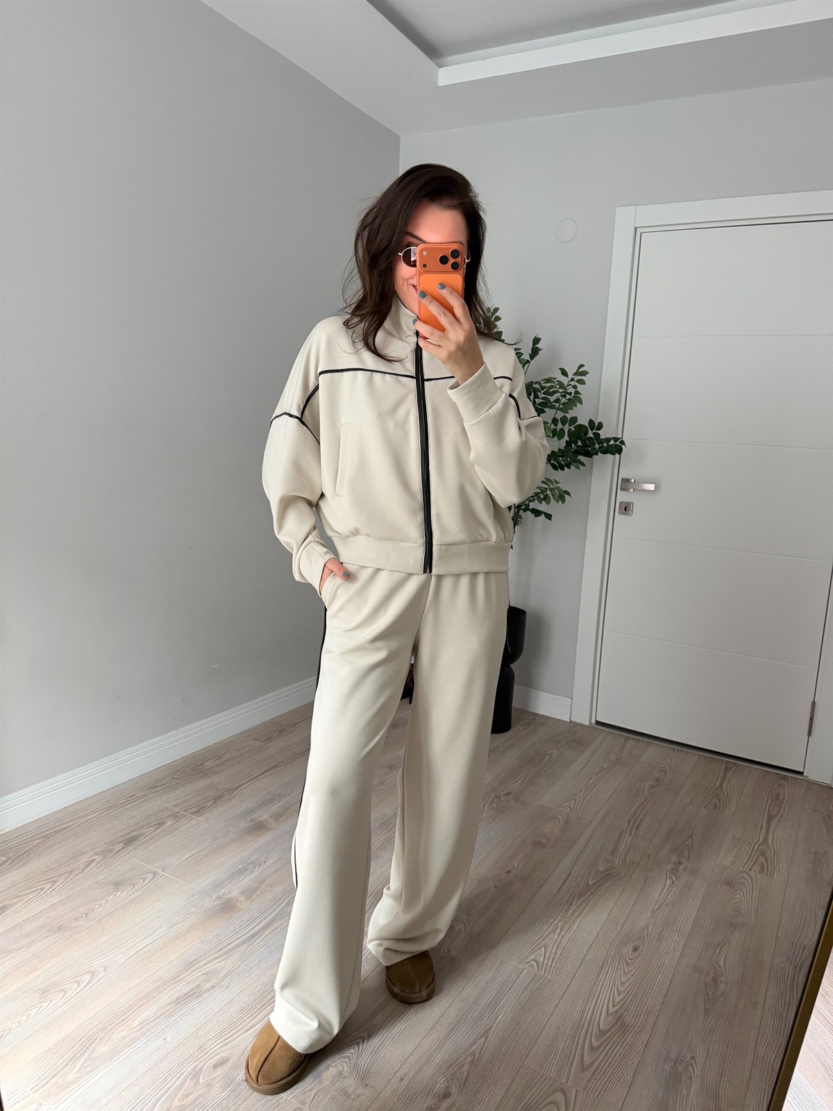 Biye Detaylı Fermuarlı Modal Takım