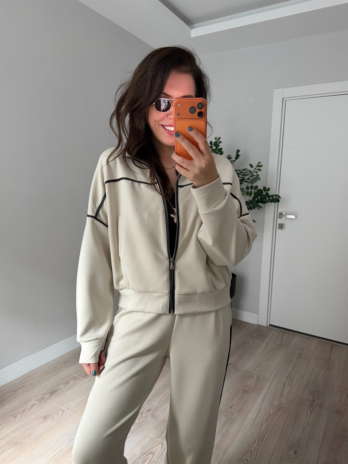 Biye Detaylı Fermuarlı Modal Takım