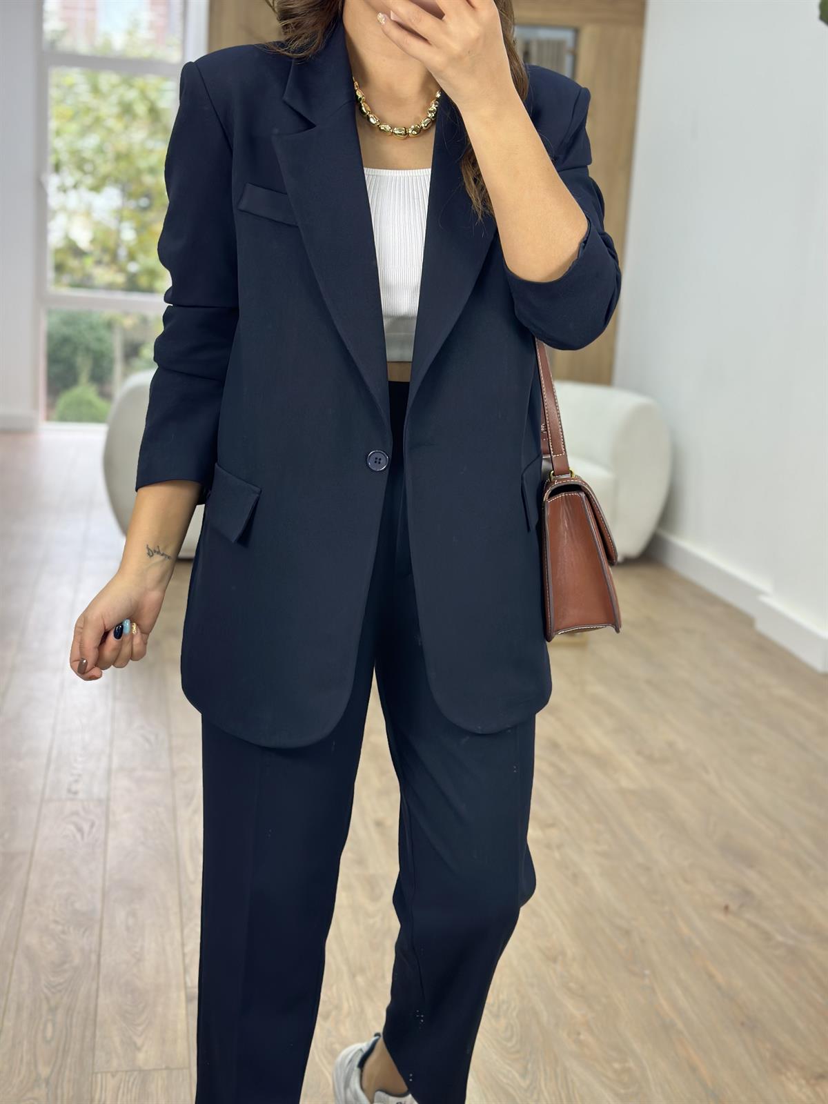 Blazer Ceketli Takım-Lacivert