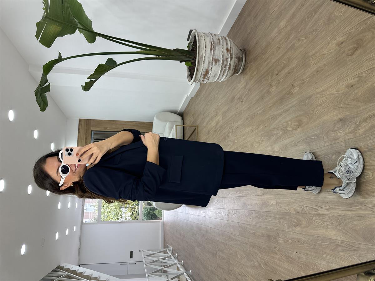 Blazer Ceketli Takım-Lacivert