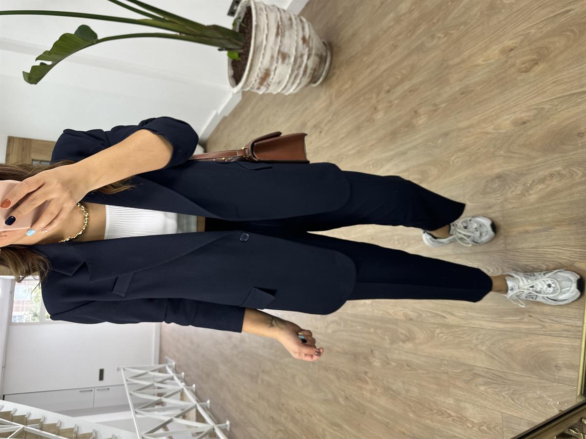 Blazer Ceketli Takım-Lacivert