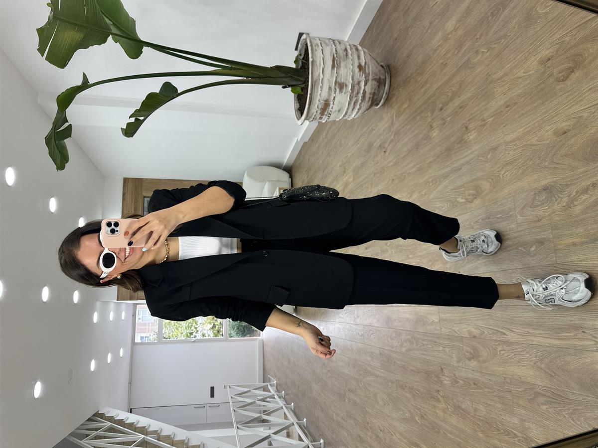 Blazer Ceketli Takım-Siyah